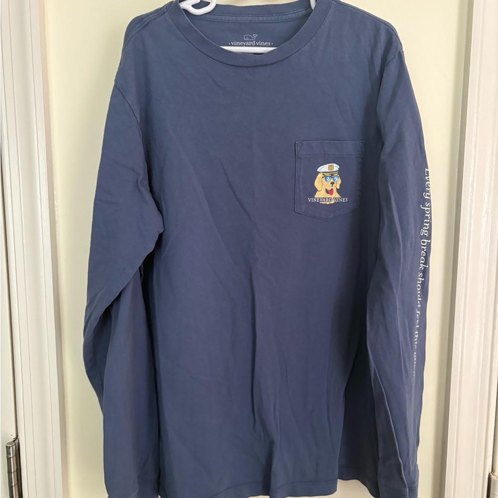 Vineyard Vines Kids Navy Long Sleeve “Pawty Animal” Tee